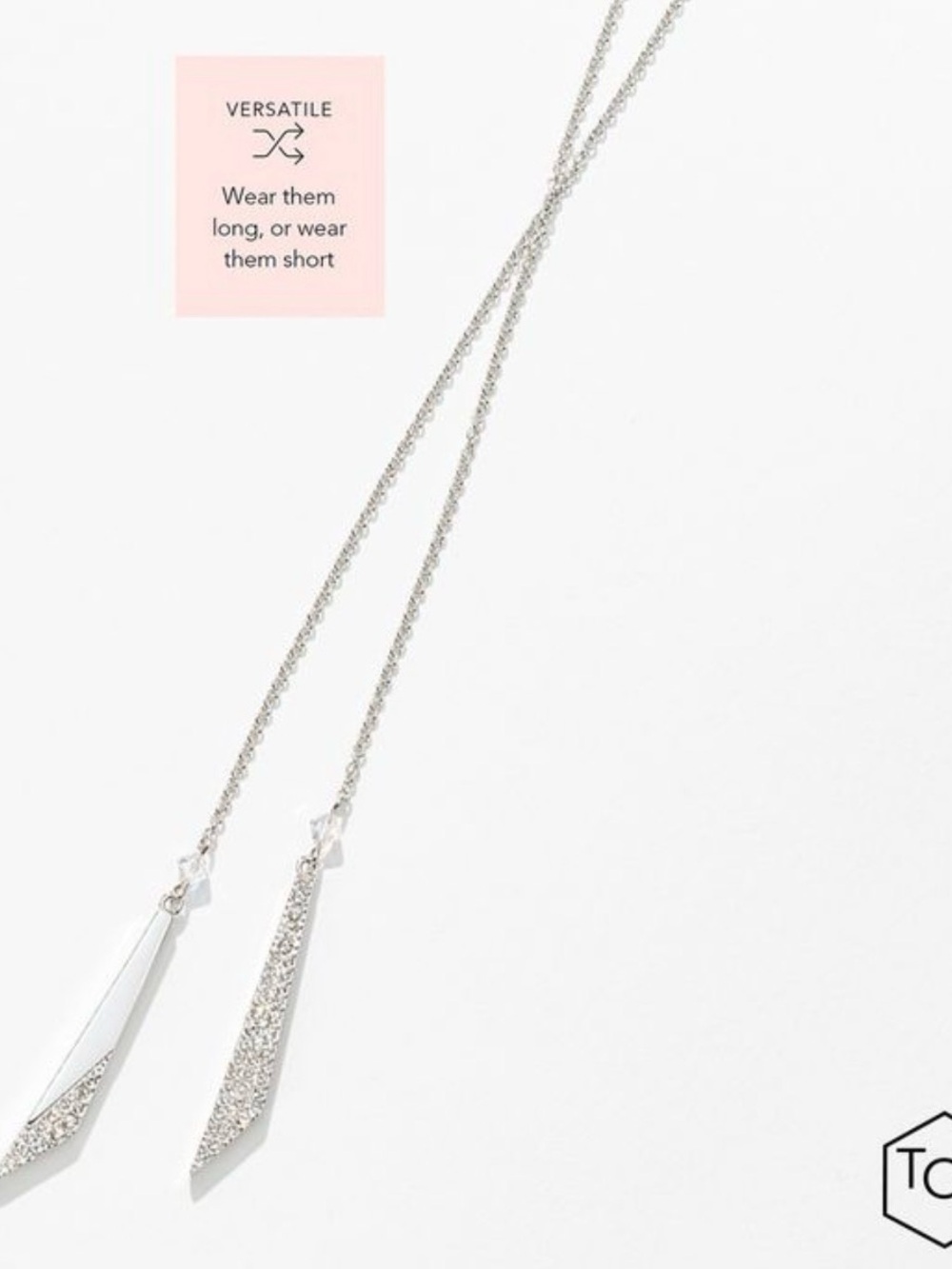 NWT Touchstone Crystal “On Point” Lariat Necklace; Retired